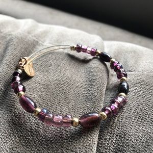 Alex and Ani purple beaded bracelet